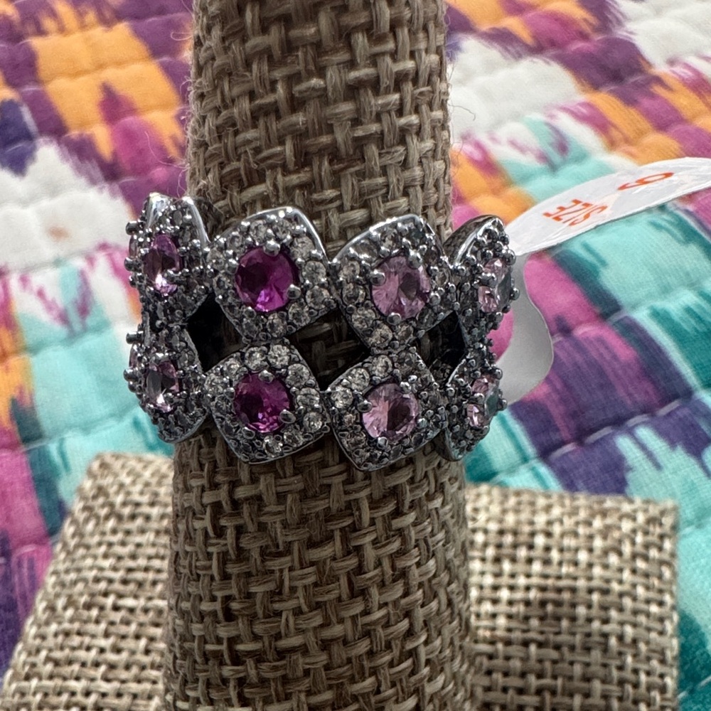 Bomb Party hematite rose quartz  Ring